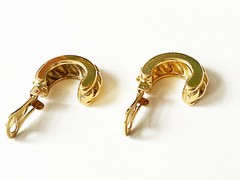 AGATHA PARIS Clip-On Earrings Gold-Tone Rope Twist Demi-Hoop Vintage Signed