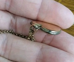 antique Edwardian Gold Filled heart Shaped Pendant & 18 Inch Gold Filled Chain