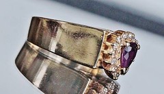 14k yellow gold 0.66ct natural diamond size 5.5 ring ruby vintage heated 4.8gr