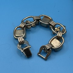 Vintage Juliana DeLizza & Elster 5Link Bracelet Unsigned White Milk Glass Estate