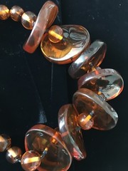 Anthropologie Amber Resin Statement Necklace