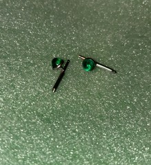 Vintage Cuff Links Green Round Glass Round Formal Tux/Shirt Stud
