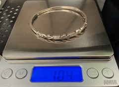 VINTAGE 925 STERLING SILVER & RHINESTONE BRACELET SIGNED SL 10.41 GRAMS 6-42