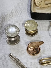 Lot Of Cufflinks, Tie Clips Collar Bar – 16 Pieces Some Signed Anson Phili Badge