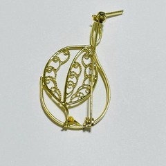 Modernist Brooch Pin Jewelry 2” Gold Tone
