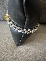 Vintage Monet Bracelet Silver And Gold Tone Signed 7”