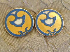 Vintage Samuel Huang Cloisonné Earrings RARE Post Stud Vintage 1980s