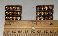Vintage Copper Prong Set Gold Rhinestone Clip On Earrings JMS-8