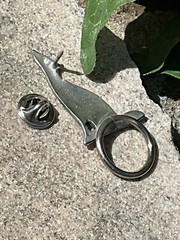 Vintage Silver Tone Wolf Eye Glasses Holder Pin Jewelry