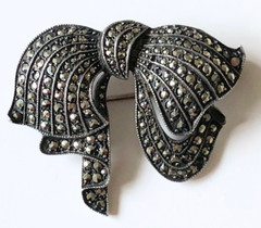 VINTAGE STERLING SILVER MARCASITE BROOCH | 11 GRAMS