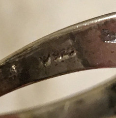 Vintage Sterling Silver Ring Womens Sz 8.25 Ribbon Bow design Marcasite Accents