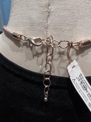 New/Tag 24” Y Necklace of Rose Gold Tone Metallic Corded with Fine Metal Tassel