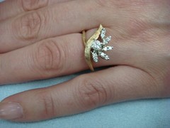 ANTIQUE LADIES FREE STYLE RING VERY CLEAN EUROPIAN CUT DIAMOND 3.7 GRAMS SIZE 6