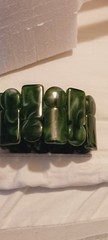 Chunky Green Marbled Acrylic Resin Bangle Bracelet