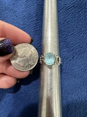 Vtg Sterling Silver 925 London Blue Topaz Ring, Size 8.25