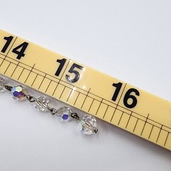 Vintage 3 Strand Aurora Borealis Choker 13.75 to 15.5 Inches