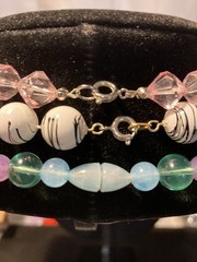 Lot of 3 Vintage Lucite/Acrylic Beaded Necklaces 17 in, 24 in, 28 in