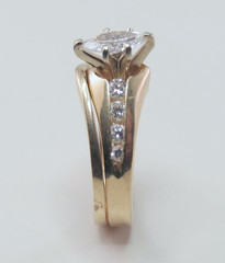 Vintage 14k Yellow Gold 9 Stone Diamond .66ctw Wedding Set Lady’s Ring Size 4.5