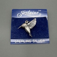 Jezlaine Sterling Hummingbird Charm Pendant Vintage Solid 925 Bird Jewelry