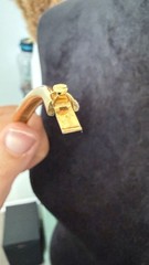 Vintage Lanvin Gold Tone Hinged Choker Necklace