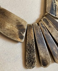 Vintage Cattle Horn Natural NATIVE Bib Necklace 23” Rustic Bohemian – AS IS