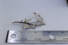 VTG Metropolitan Ivy Leaves Rhinestone Vine MMA MAd 925 USA Brooch