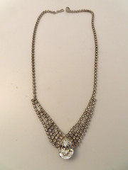 Vintage Signed Eisenberg Ice Crystal Rhinestone Necklace 16″