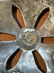 Vintage M. Ocampo Taxco Mexico Sterling Silver 925 Flower Brooch Pendant Inlay