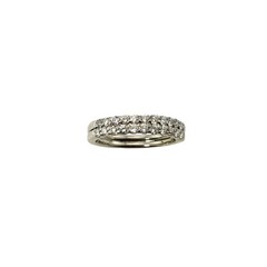 14 Karat White Gold Diamond Double Band Ring Size 6.5 #11821