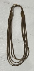 Gorgeous 12k Gold Filled Multi Chain Necklace 5 Strand Antique 15”