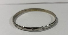 Vintage Taxco 925 Sterling Silver Leaf Design Stackable Bangle Bracelet 13,64 G