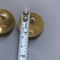 Vintage SAMUEL HUANG Round Swirl Gold Tone Enamel Earrings Pierced