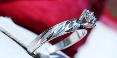 10k white gold engagement ring 0.06ct HSI1 diamond solitaire sz 5 handmade 1.4gr