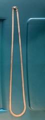 Vintage Silver-Plated Herringbone 22” Chain Necklace-Contemporary Jewelry-Sleek
