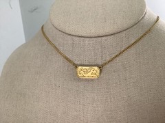 Vintage 60’s Crown Trifari Gold tone Capricorn Zodiac Pendant Necklace 15.5”