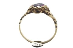 ANTIQUE ENGLISH 15K GOLD ALMANDINE GARNET COCKTAIL RING C1860 NO RESERVE