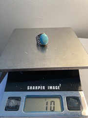 Vintage Heirloom Turquoise 925 Silver Ring SIZE 7 with Free Shipping