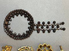 Vintage Costume Jewelry Lot Estate 1960s Czech Choker Boho Purple Earrings Brooc