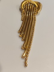 Gold Tone Abstract Swirl Brooch Modernist 5″ Original By Robert? Unsigned