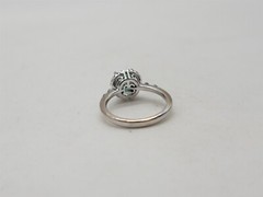 Scott James $5000 1.50ct Colombian Emerald Diamond 18k White Gold HALO Ring