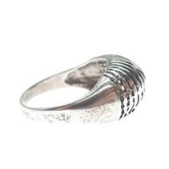 925 Sterling Silver Vintage UTC Cage Domed Oxidized Ring Size 8