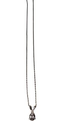 Gorgeous Clear Pear-Cut Teardrop Solitaire Pendant Necklace with Unique Baguette