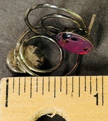 Vintage Earrings Sterling Silver 925 Fire-Agate Hot-Pink Boho-Chic Southwestern