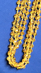 Art Deco Faceted Citrin Bead 2mm each Necklace 58” Hand Knotted