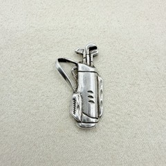 Vintage Sterling Silver Golf Bag Clubs Dangle Charm Pendant Jewelry Accessory
