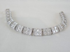 Vera Wang Sterling Silver 925 2 Row CZ Tennis Bracelet Fits 7.5″