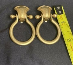 Vintage Matte Gold Tone Door Knocker donna Karen D.K.N.Y Clip On Earrings 1980s
