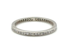 Art Deco Mined Eternity Band Diamond Original 1930s Platinum Ring Size 7.25