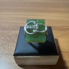 Vintage Estate 14k Yellow Gold Rectangular Jade Diamond Scorpion Motif Ring Sz 6