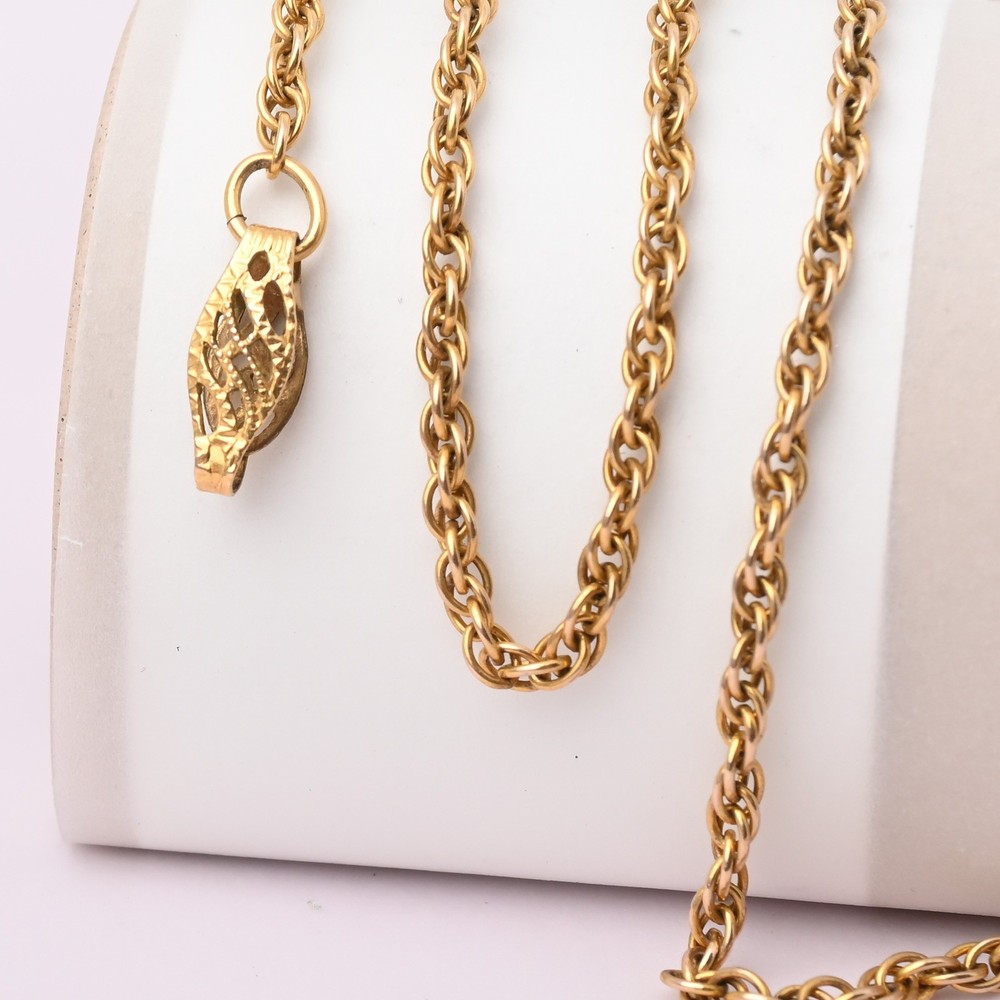 Vintage Art Deco 1930s Yellow Gold Filled Rope Chain 18″ 2.5mm Necklace